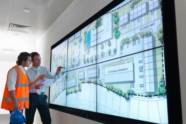 Planners reviewing a site masterplan